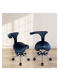 LA PERLA TECH  360 Degree Saddle Stool Chair, Saddle Stool Rolling Ergonomic Swivel Chair for Dental Office Massage Clinic Spa Salon, Medical Dentist Chair Saddle Stool  - Image 1