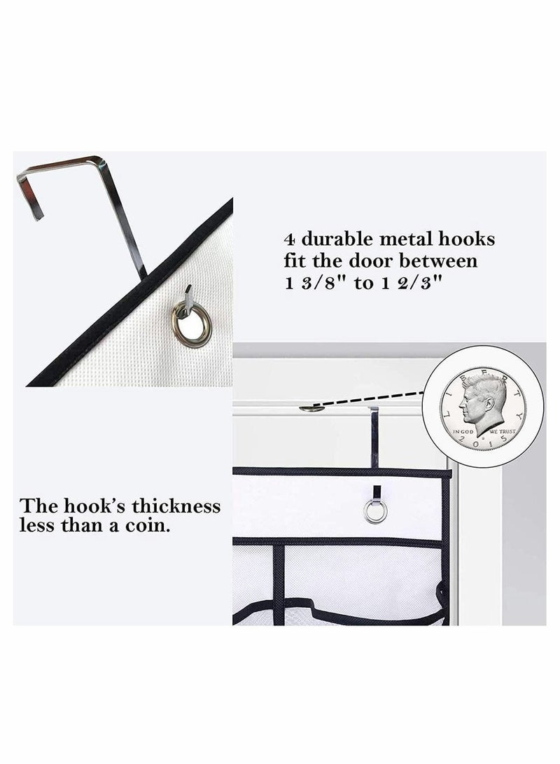 Pockets Over Door Shoe Storage Organiser Hanging Organizer Rack with Hooks Foldable Polyester Cotton Fabric Wardrobes for Gloves Hat Cup Toy  - Image 5