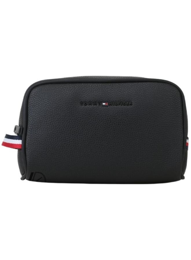 Tommy Hilfiger Plus Original Tommy Hilfiger Black Leather Handbag Wash Bag Men  - Image 1