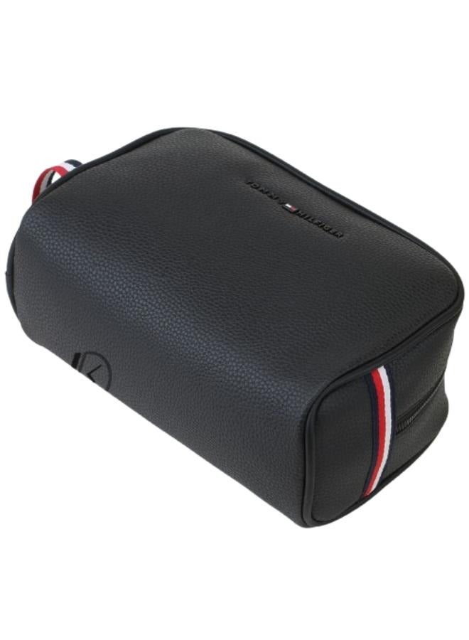 Tommy Hilfiger Plus Original Tommy Hilfiger Black Leather Handbag Wash Bag Men  - Image 3