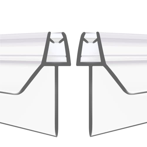 GEZMR GEZMR 2Pack Frameless Shower Door Bottom Seal 14 X 39 Clear Glass Shower Door Sweep Strip can Covers up to 23mm Gap  Stop Leaks 