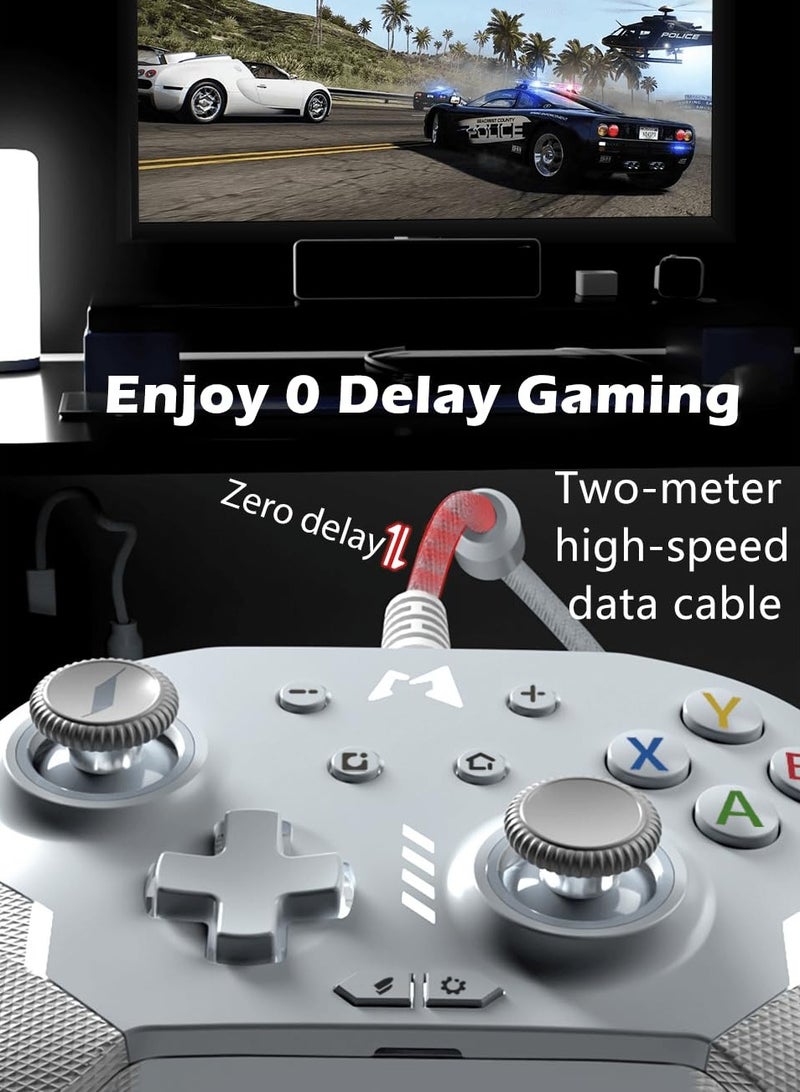 وحدة تحكم لاسلكية احترافية من MOBAPAD مع عصا تحكم تعمل باستشعار تأثير هول، متوافقة مع Switch وWindows وSteam Deck، Turbo، Gyro Axis، Dual Shock، والتحكم في الحركة، لعبة سهلة وطويلة، عصا تحكم ALPS، N - Image 3