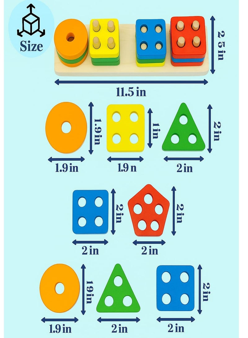 بي كيه ماكس لعبة مونتيسوري الخشبية من بي كيه ماكس لعمر 1-3 سنوات من الفتيات والأولاد والأطفال الصغار، ألعاب الفرز والتكديس للأطفال الصغار والأطفال - فارز الأشكال متعدد الألوان للأطفال الصغار، لعبة تعليمية، التعرف على الألوان، هدية اللغز - Image 4