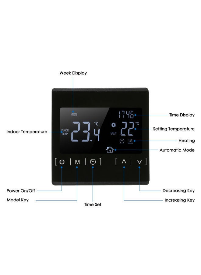 NIBEMINENT LCD Touch Screen Temperature Controller Black - Image 4
