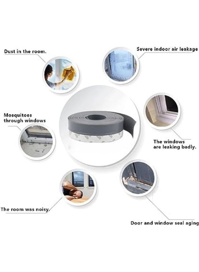 TEGRILO Weather Stripping Door Seal Silicone Door Bottom Seal Soundproof Weather Stripping Anti-Collision Adhesive Solid Seal Strip for Doors and Windows Gaps - Image 4