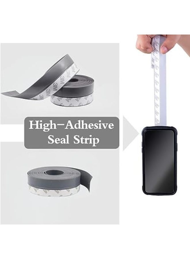 TEGRILO Weather Stripping Door Seal Silicone Door Bottom Seal Soundproof Weather Stripping Anti-Collision Adhesive Solid Seal Strip for Doors and Windows Gaps - Image 2