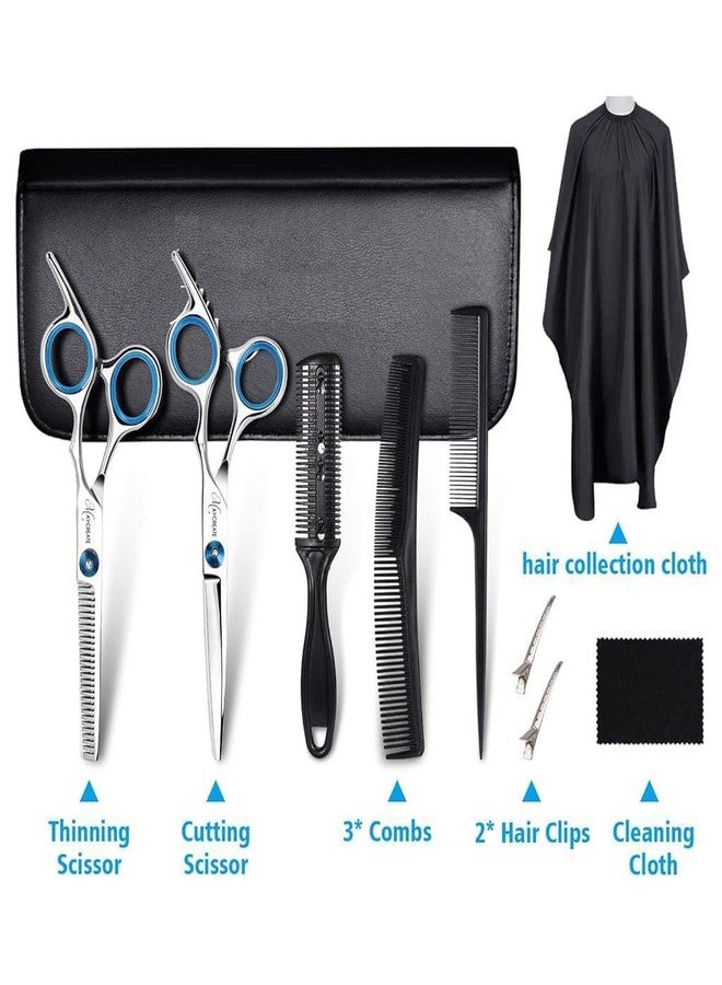 LAYZOO Hair Cutting Scissors Shears Kits, 10 Pcs Professional Hairdressing Scissors Set, Stainless Steel Hairdressing Shears Set Professional Thinning Scissors for Barber/Salon/Home/Men/Women/Kids/Adults - Image 2