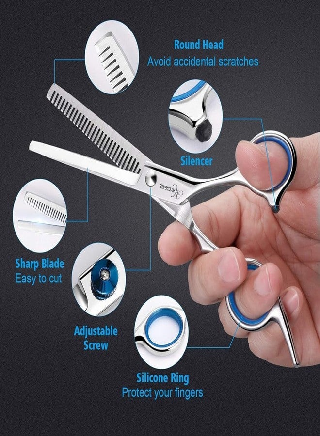 LAYZOO Hair Cutting Scissors Shears Kits, 10 Pcs Professional Hairdressing Scissors Set, Stainless Steel Hairdressing Shears Set Professional Thinning Scissors for Barber/Salon/Home/Men/Women/Kids/Adults - Image 5