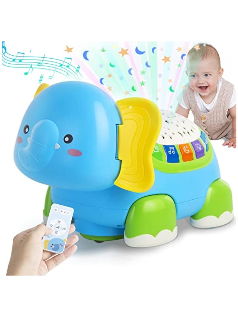 YelaJoy Baby Toys, Elephant Crawling Musical Baby Toys, Early Learning Educational Toy Starlight & Music, Birthday Gift for Toddler Boy Girl,0 3 6 12 18month  - Image 1