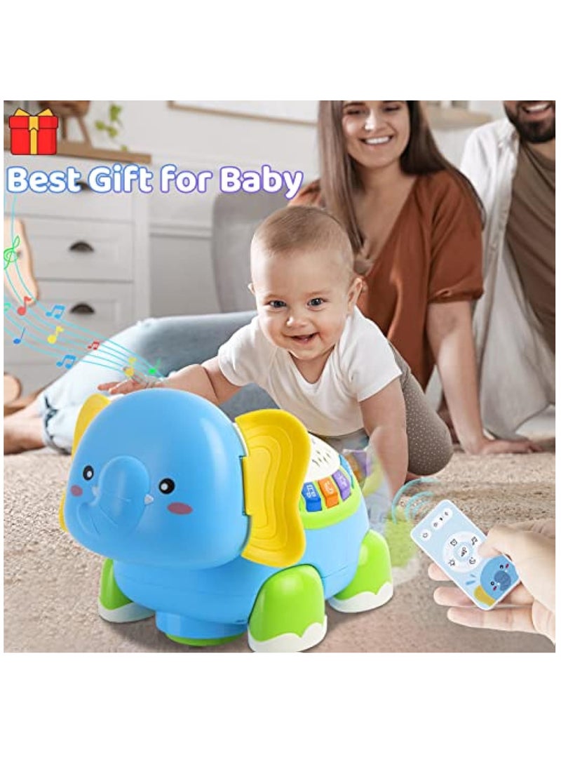 Baby Toys, Elephant Crawling Musical Baby Toys, Early Learning Educational Toy Starlight & Music, Birthday Gift for Toddler Boy Girl,0 3 6 12 18month