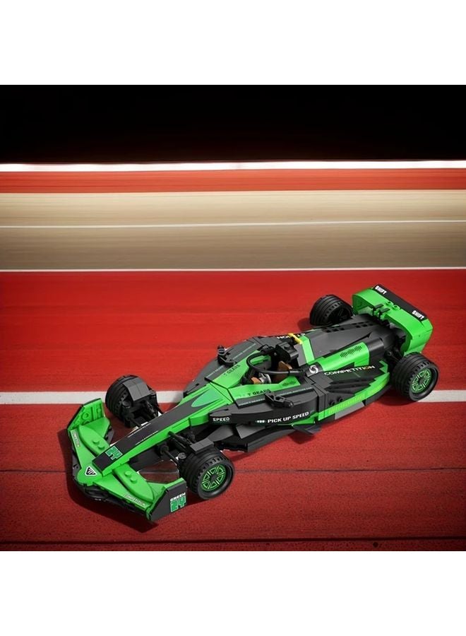 كتل بناء سيارة السباق الخضراء 1315 جزيئة نموذج لتزيين المنزل هدية - Image 1