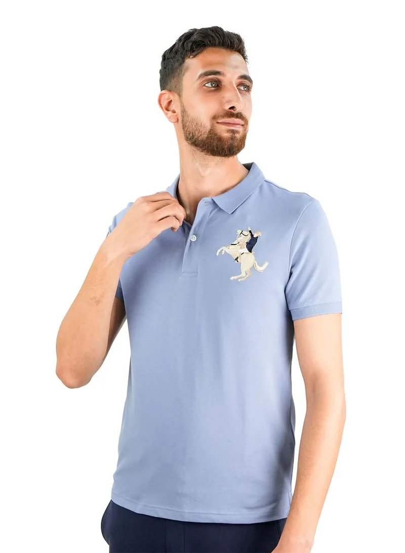 Men's Slim Fit Cotton Short Sleeve Napoleon Polo