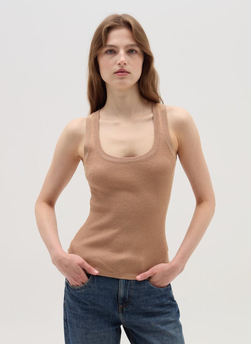 Ovs Ribbed tank top with lurex - Image 2