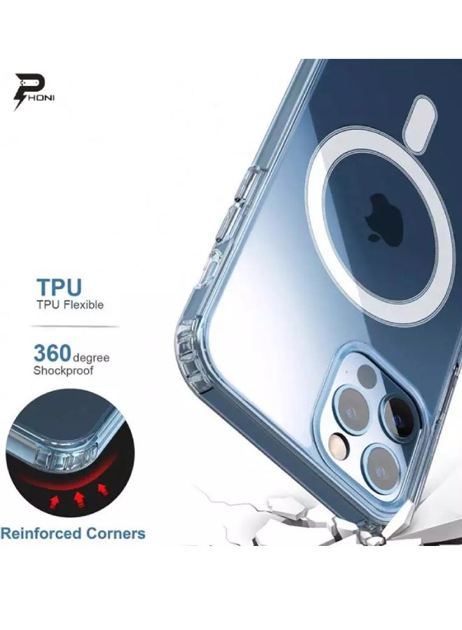 فوني حافظة Phoni الشفافة لهاتف Apple iPhone 14 مغناطيسي [غير أصفر] [حماية من السقوط] غطاء نحيف مقاوم للصدمات - Image 3