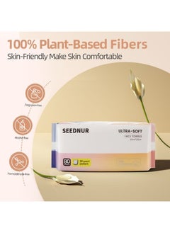 SEEDNUR Seednur Ultra Soft Face Towels, Clean Skin More Powerfully, Longer Thicker & More Absorbent, Suitable For All Skin Type (80 Sheets/ Bag)  - Image 5