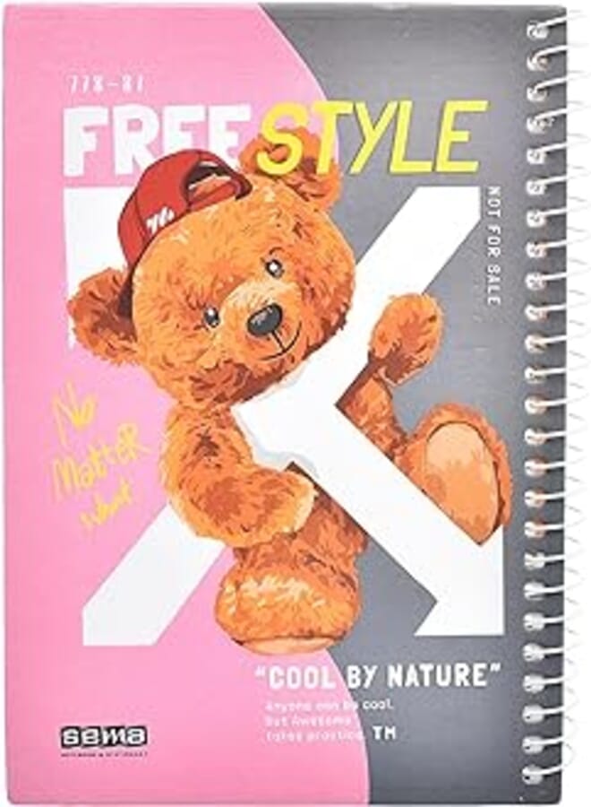 Sema High Quality Spiral Lined NoteBook With Hard Cover 16 * 23cm, 80 Sheets For Office And Students - Multi Color