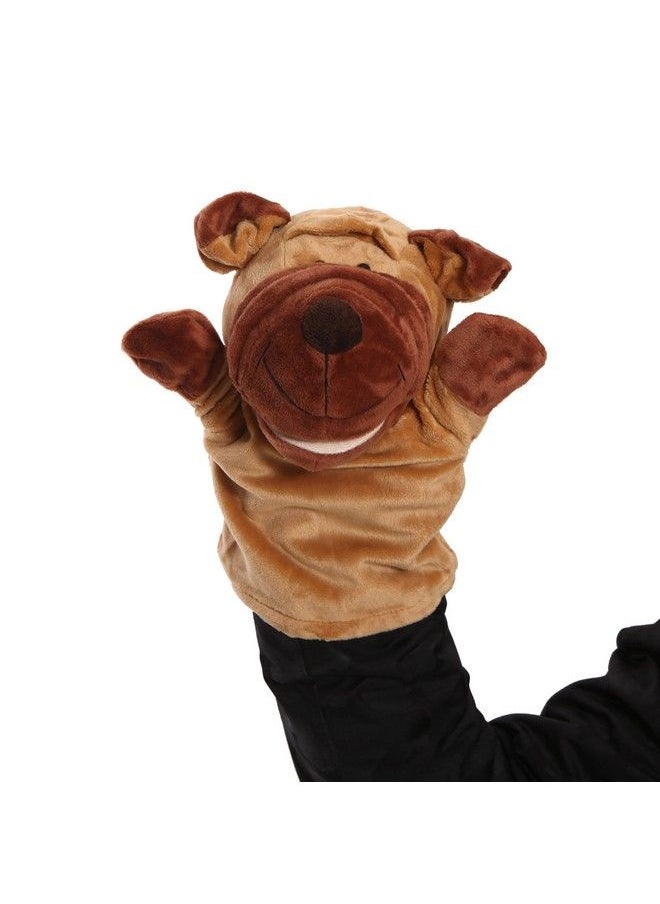 BETTERLINE - 5Piece Set Animal Hand Puppets With Open Movable Mouth/Zoo Safari Farm Jungle/Cow Duck Brown Dog Frog And Donkey - Image 1