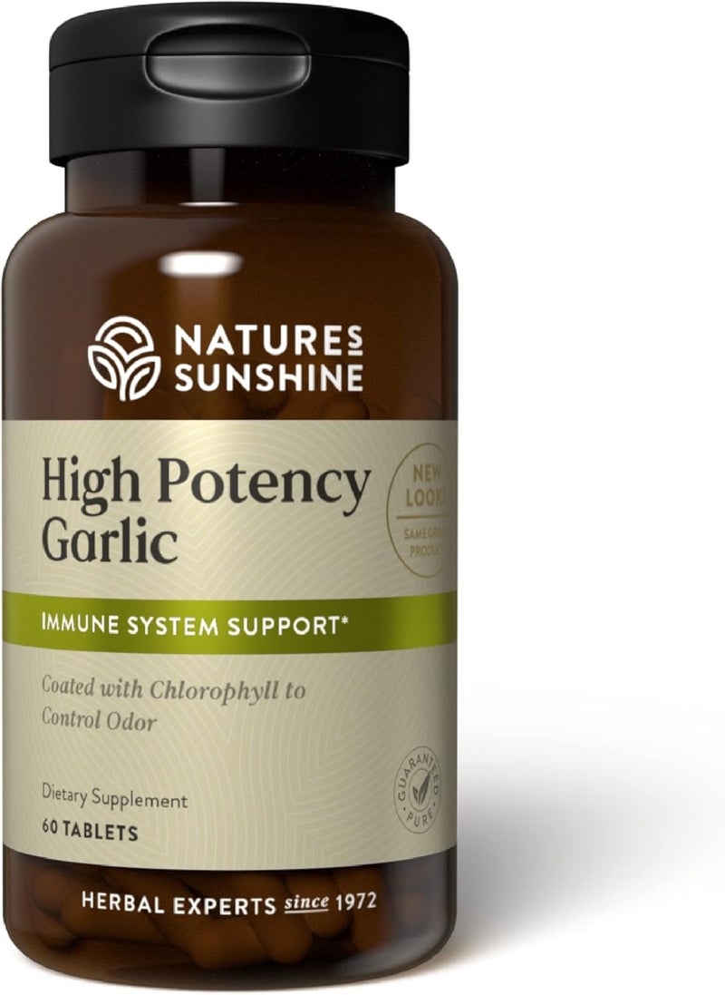 Nature's Sunshine High Potency Garlic Tablets - Immune System Support, 60 Count - Image 1