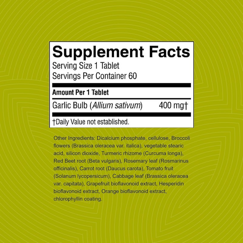 Nature's Sunshine High Potency Garlic Tablets - Immune System Support, 60 Count - Image 3