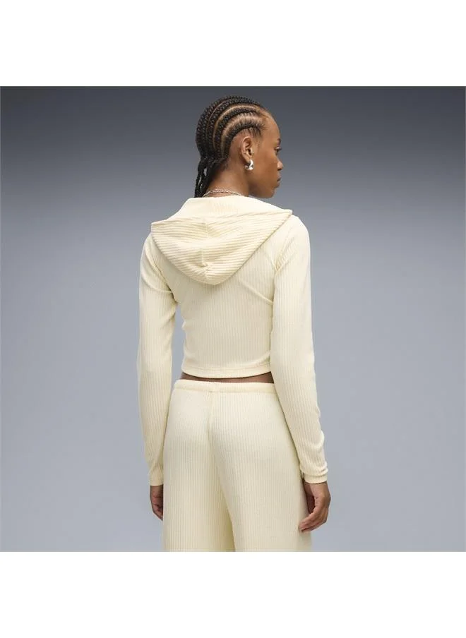 Puma Essentials Ribbed Full-Zip Slim Hoodie Women