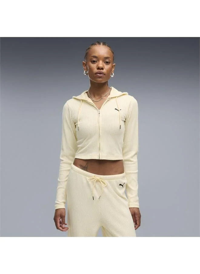 Puma Essentials Ribbed Full-Zip Slim Hoodie Women