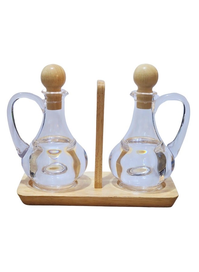هابي هوم طقم مكون من قطعتين من الزياته الدبل مع حامل خشبى (ضد الكسر) - Image 1