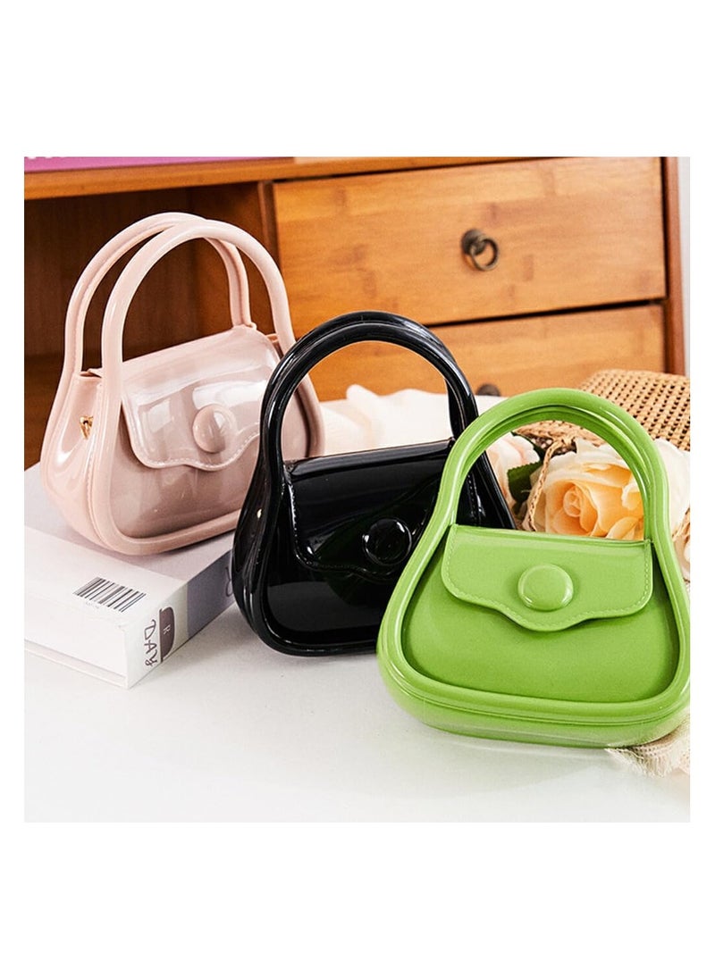Generic Mini Jelly Wallet, PVC Small Crossbody Bag for Women, Small Crossbody Purse with Handle and Chain Strap green  - Image 2