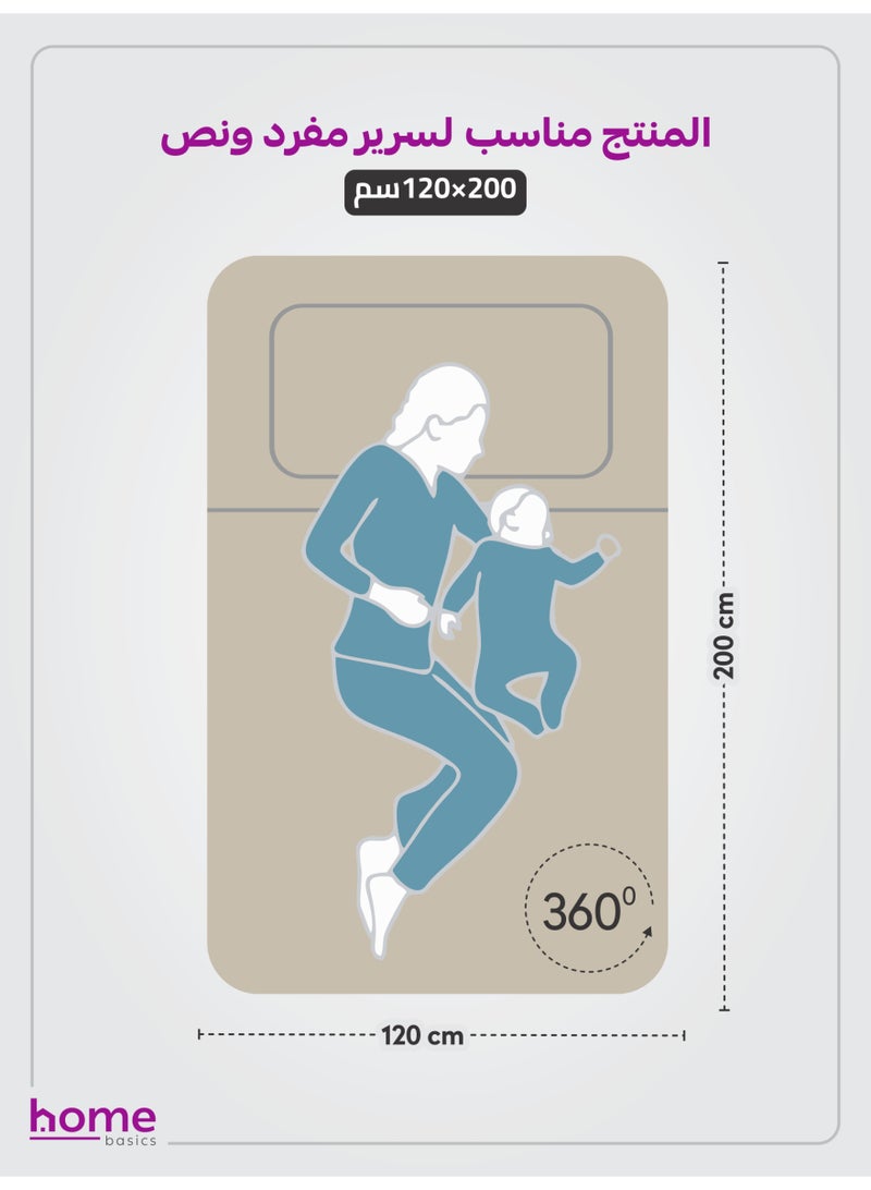 Donetella Bedding Fitted Sheet - Fits 120x200 Cm Bed For Twin Bed 2 Pcs (1 Fitted Sheet and 1 Pillowcase) - 30 Cm Deep Pocket - Solid Bed Sheet - Image 2