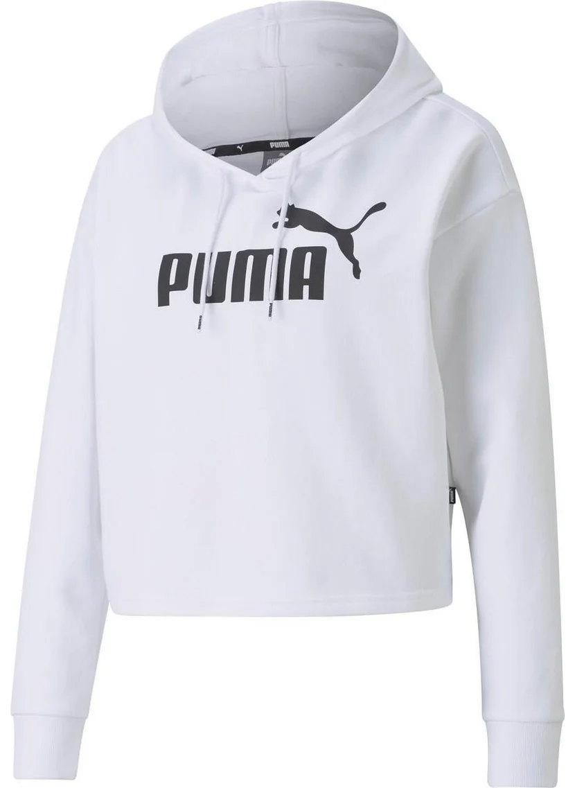 PUMA Women's Black Ess Crop Hoodie