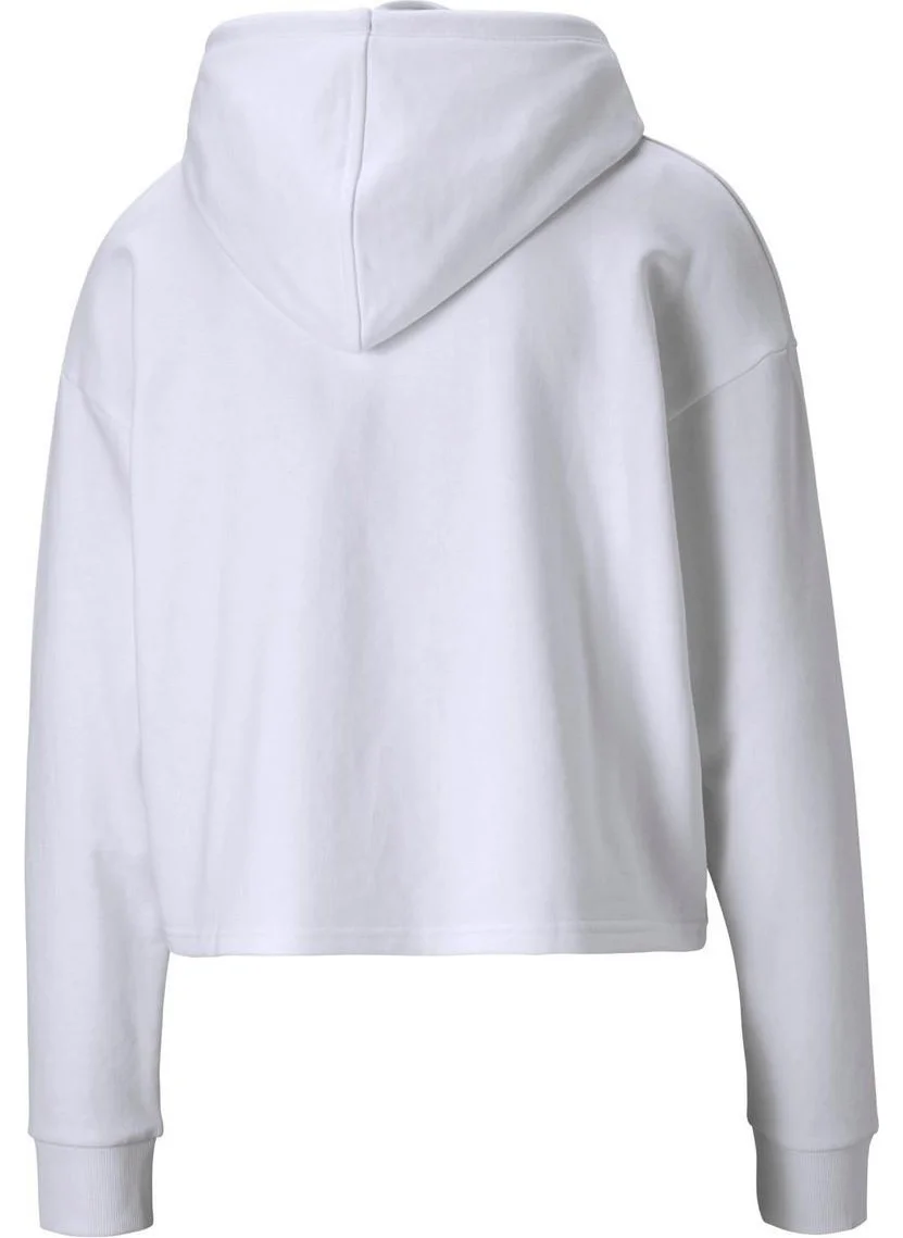 PUMA Women's Black Ess Crop Hoodie
