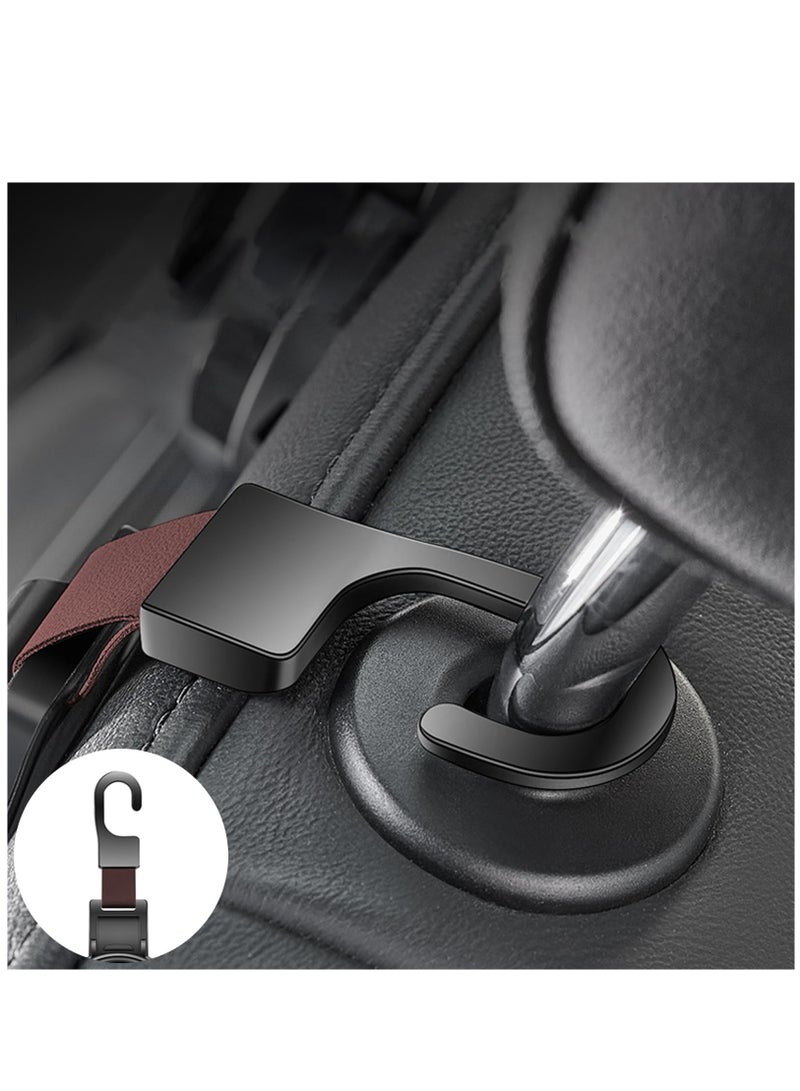 Excefore Car Seat Headrest Hook, 3 in 1 Car Purse Hook with Phone Holder and Car Cup Holder for Car Seat Organizer Behind Over The Seat Hook Hang Purse or Bags,Cups and Phone, Brown, 1 Pcs - Image 4