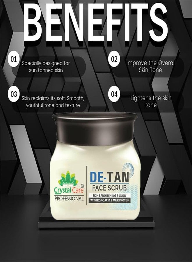 crystal & care Crystal Care De-Tan Cleanser Scrub with Kojic Acid & Milk - Blackhead Removal & Radiant Skin Scrub (400 g) - Image 5
