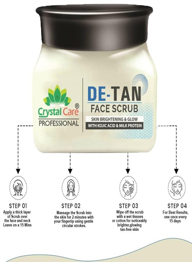 crystal & care Crystal Care De-Tan Cleanser Scrub with Kojic Acid & Milk - Blackhead Removal & Radiant Skin Scrub (400 g) - Image 3