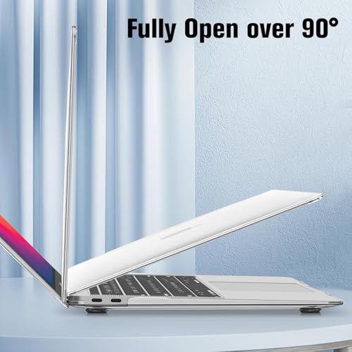 VNJ ACCESSORIES Compatible with MacBook Air 13 inch Case 2022 2021 2020 2019 2018 Release A2337 M1 A2179 A1932 Touch ID,Plastic Hard Shell Cover,Transparent - Image 3