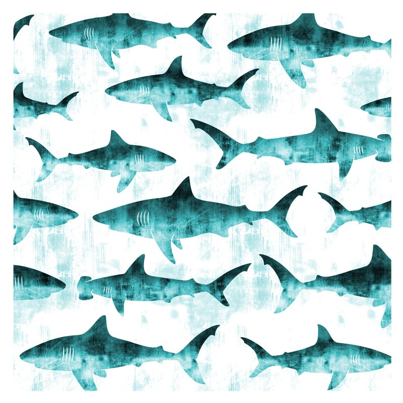 BapronBaby Shark Attack Splash Mat - Waterproof Catch-All for Under High Chairs, Floors, Tables, Playtime or Arts & Crafts - Machine Washable - 45" x 45â€ - Image 5