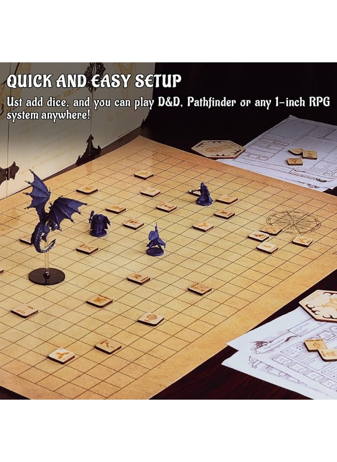 CZYY - DD Tabletop Game Tokens Fantasy RPG Hero and Monster Token Set of 112 Pieces Perfect for Dungeons  Dragons and Pathfinder Wooden - Image 1
