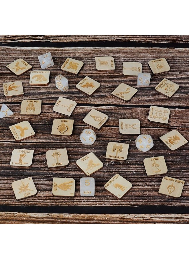 CZYY - DD Tabletop Game Tokens Fantasy RPG Hero and Monster Token Set of 112 Pieces Perfect for Dungeons  Dragons and Pathfinder Wooden - Image 1