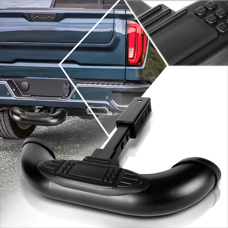 PM Performotor Universal Black Stainless Steel Trailer Tow Hitch Step Bar,Tailgate Bumper Guard Compatible with 1.25/2 Inch Receiver - Image 1