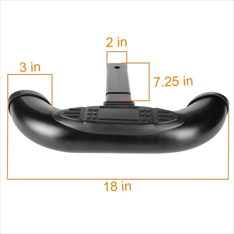 PM Performotor Universal Black Stainless Steel Trailer Tow Hitch Step Bar,Tailgate Bumper Guard Compatible with 1.25/2 Inch Receiver - Image 4