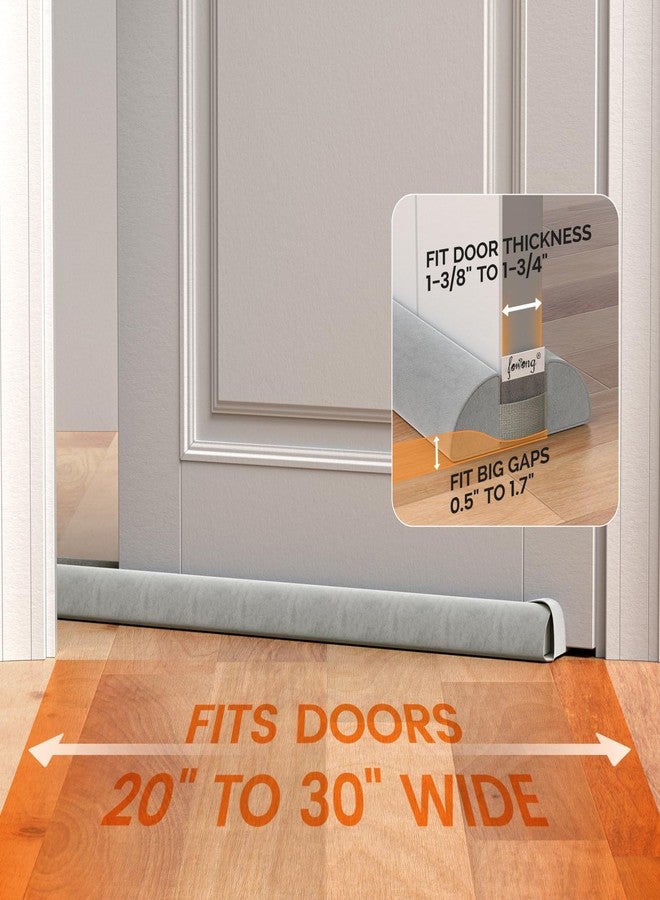 fowong Door Draft Stopper 30" Adjustable Under Door Noise Stopper for Bottom of Door, Triangle Door Guard Soundproofing Door Sweep Seal Large Gap up to 1.7", Easy to Install Grey - Image 2