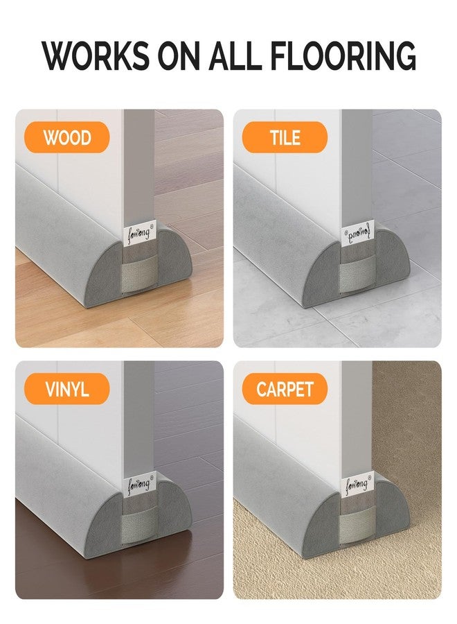 fowong Door Draft Stopper 30" Adjustable Under Door Noise Stopper for Bottom of Door, Triangle Door Guard Soundproofing Door Sweep Seal Large Gap up to 1.7", Easy to Install Grey - Image 5