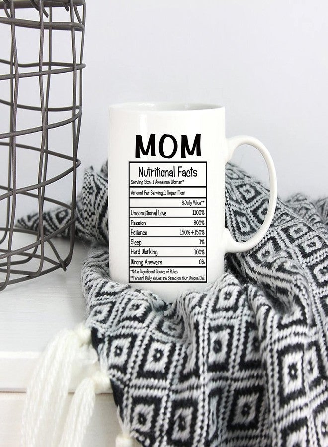 5Aup Mothers Day Christmas Gifts Mom Nutritional Facts Coffee Mug, Funny New Gag Novelty Gift from Child Daughter Son Kids Husband for Birthday, 11Oz Novelty Ceramic Cups - Image 5
