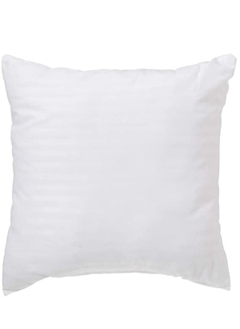 Maestro - Maestro 2 Pcs Stripe Hotel Cushion Filler 90 GSM outer fabric, 450 grams with Microfiber filling, Size: 50 x 50, White - Image 1