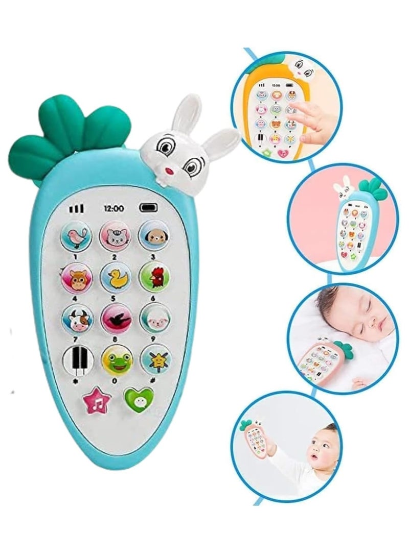 Toy Phone - Kids Phone, Music & Light (Carrot & Rabbit Shape) Light Green by TOYS-EGYPT - Image 3