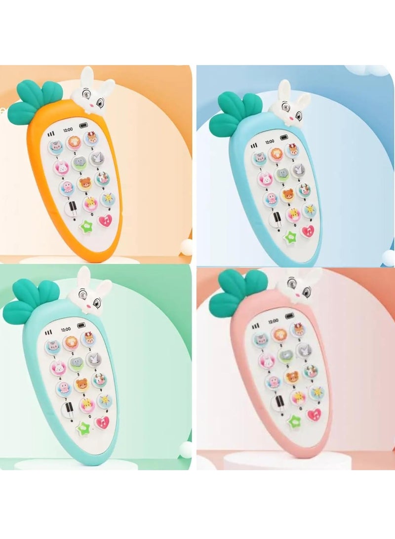 Toy Phone - Kids Phone, Music & Light (Carrot & Rabbit Shape) Light Green by TOYS-EGYPT - Image 5