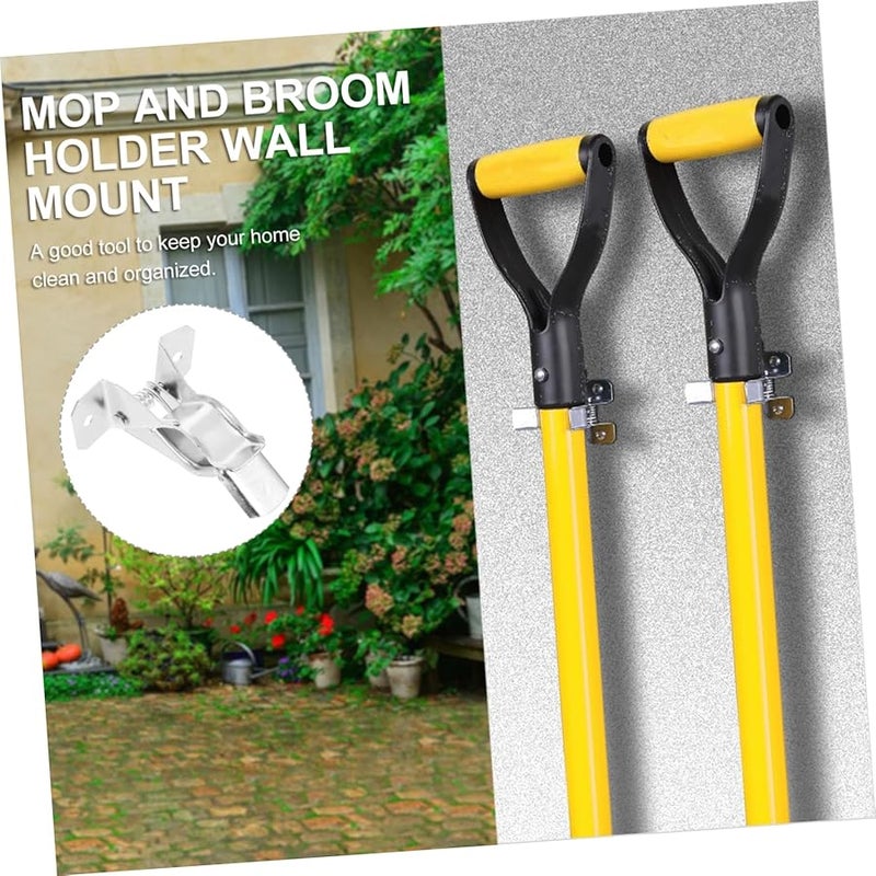 VILLCASE Wall Mounted Broom Holder 10Pcs Mop Storage Organizer Lightweight Easy Install No Damage - Image 5