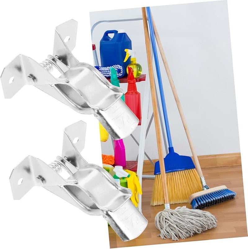 VILLCASE Wall Mounted Broom Holder 10Pcs Mop Storage Organizer Lightweight Easy Install No Damage - Image 3