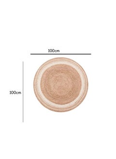 HOME TASTE TOMSUN 100 Cm Jute Braided Rug Round Natural Hand Woven Reversible Rugs Indoor Area Rug Natural Round Floor Rug Handmade Natural Carpet Jute Floor Rug Natural Kitchen Mat  - Image 2