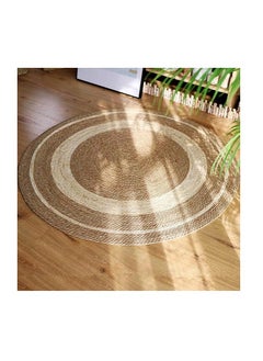 HOME TASTE TOMSUN 100 Cm Jute Braided Rug Round Natural Hand Woven Reversible Rugs Indoor Area Rug Natural Round Floor Rug Handmade Natural Carpet Jute Floor Rug Natural Kitchen Mat  - Image 3