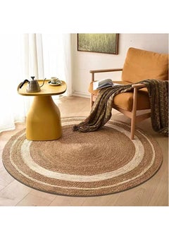 TOMSUN 100 Cm Jute Braided Rug Round Natural Hand Woven Reversible Rugs Indoor Area Rug Natural Round Floor Rug Handmade Natural Carpet Jute Floor Rug Natural Kitchen Mat - pzsku/Z1B09ECA997453B26498DZ/45/_/1712583550/2107e12c-5ac5-4b72-b2cc-faf75415390c